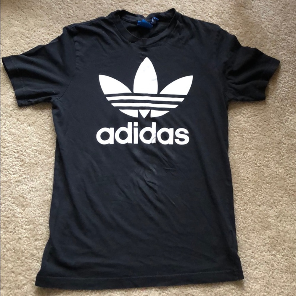 Adidas trefoil black and white t-shirt